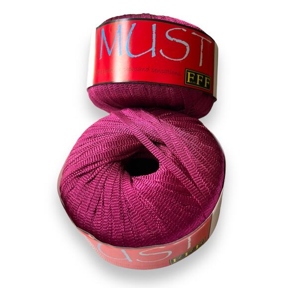 2 Skeins Filati FF MUST Nylon Yarn | #75 Wine  Red-purple *Made in Italy* - Picture 3 of 7